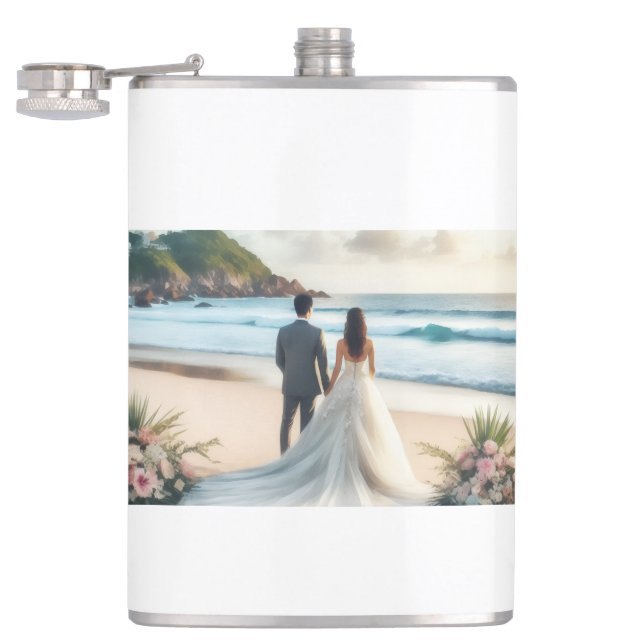 Petaca Parejas de Playa de Boda (Abierto)