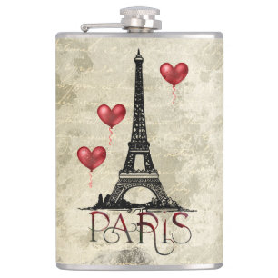 Petaca París, Torre Eiffel y guión de globos del corazón 