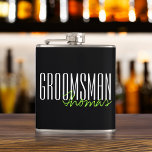 Petaca Partido Bridal Personalizado de Groomsman de Tipo<br><div class="desc">Diseño contemporáneo.</div>