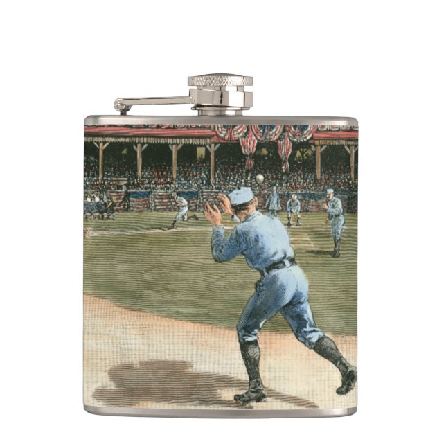 Petaca Partido de Béisbol de la Liga Nacional 1886 (Anverso)