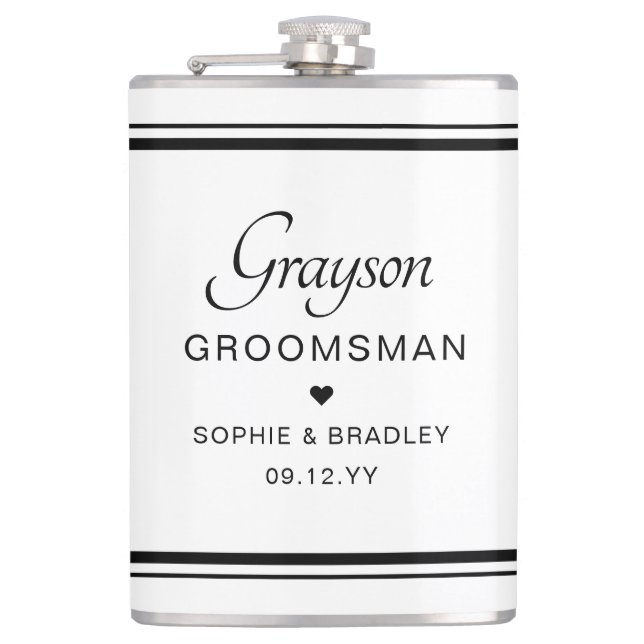Petaca Partido de Boda Personalizada Personalizado Grooms (Anverso)