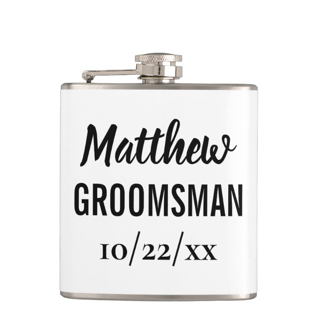 Petaca Partido del bachiller del Groomsman Favor de la bo (Anverso)