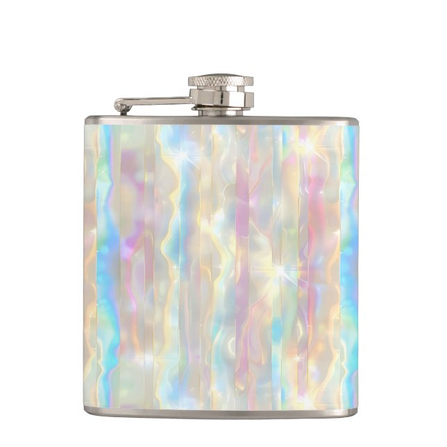 Petaca Pastel Colors Shimmering Iridescent Stripes Patter (Anverso)