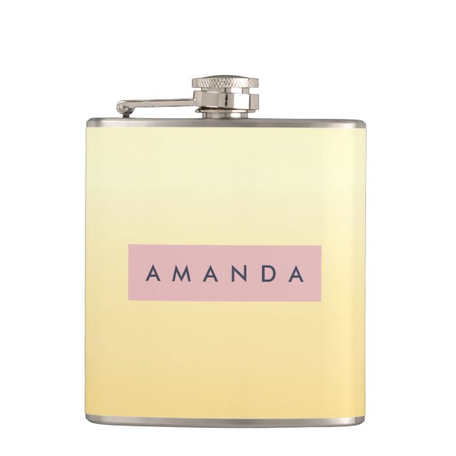 Petaca Pastel Personalizado Amarillo Suave Ombre (Anverso)