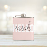 Petaca Pastel Pink Hello Y You Name Moderno<br><div class="desc">Pastel Pink Hello Y You Name Moderno</div>