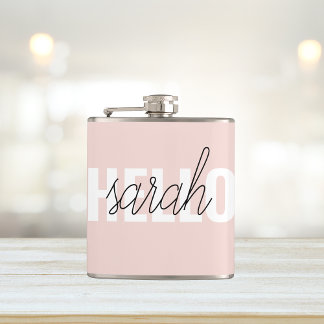 Petaca Pastel Pink Hello Y You Name Moderno