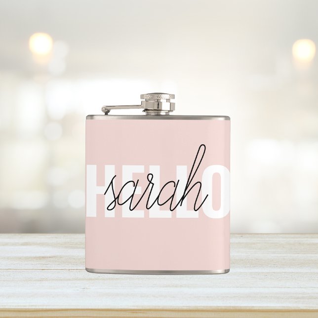 Petaca Pastel Pink Hello Y You Name Moderno (Subido por el creador)