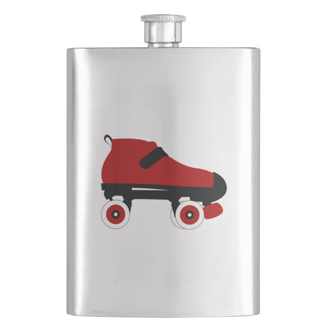 Petaca patín derby de roller de quad rojo (Anverso)