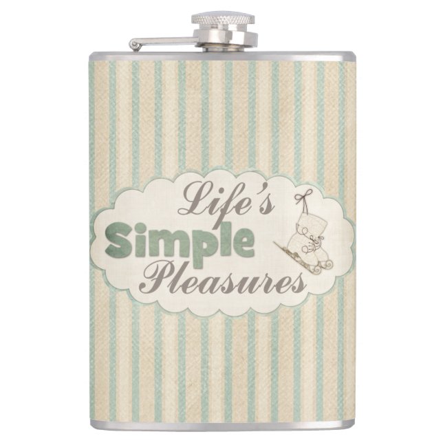 Petaca Patines de hielo antiguos lindos de invierno a ray (Anverso)