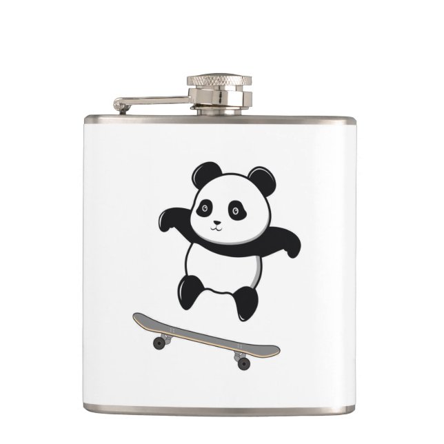 Petaca Patineta de bebé panda (Anverso)