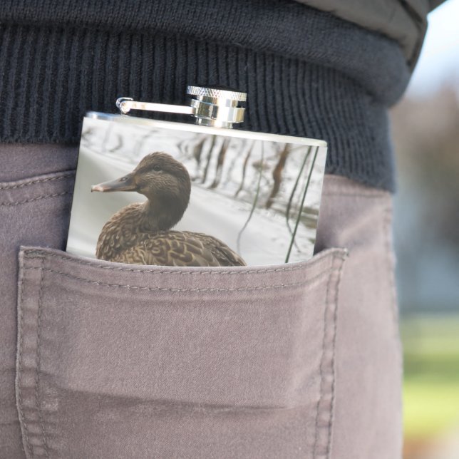 Petaca Pato gris en la oscuridad del lago (In Situ)