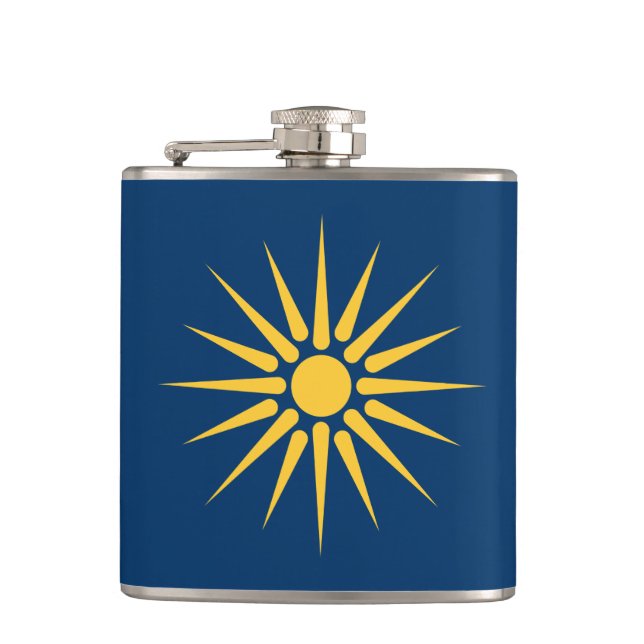 Petaca Patriotic flask with Flag of Macedonia, Greece (Anverso)