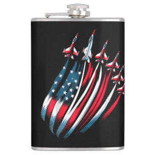 Petaca Patriotic USA Flag Fighter Jets Boys 4 de julio