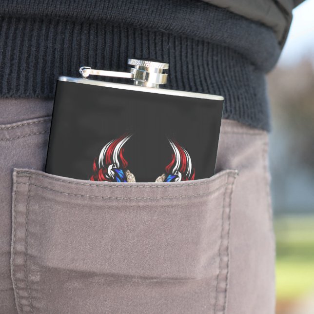 Petaca Patriótico del Escudo del Águila de la Bandera de  (In Situ)