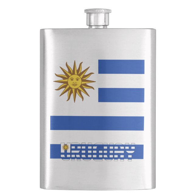 Petaca Patriótico elegante de la bandera de Uruguay (Anverso)