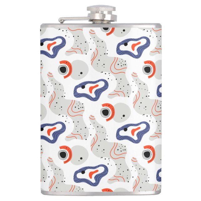 Petaca Patrón abstracto de zancos y curvas elegantes (Anverso)