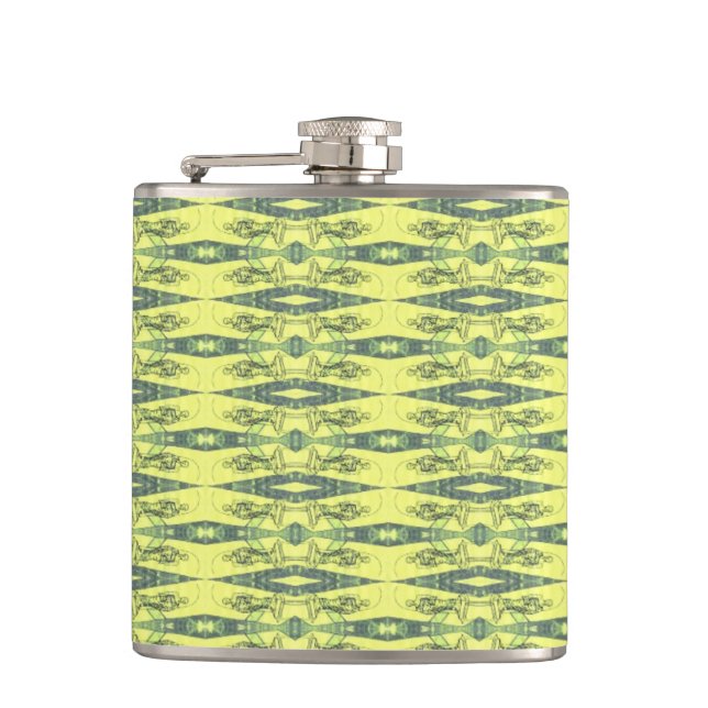 Petaca Patrón amarillo y negro (Anverso)