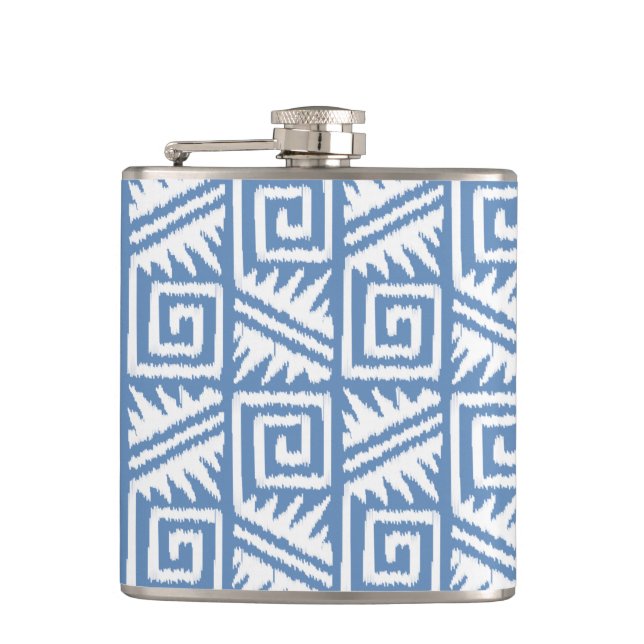 Petaca Patrón Azteca Ikat - Azul Cielo y Blanco (Anverso)