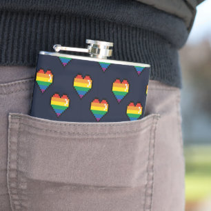 Petaca Patrón cardíaco de 8 bits arco iris