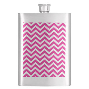 Petaca Patrón Chevron blanco y rosa caliente