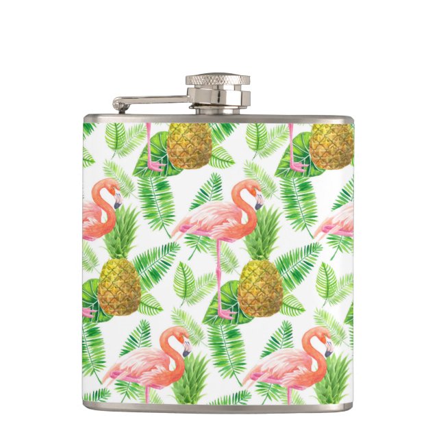 Petaca Patrón de acuarela del jardín tropical (Anverso)