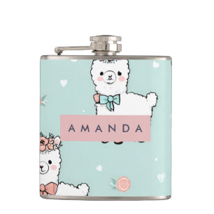 Petaca Patrón de Alpaca Cute Pastel Personalizado