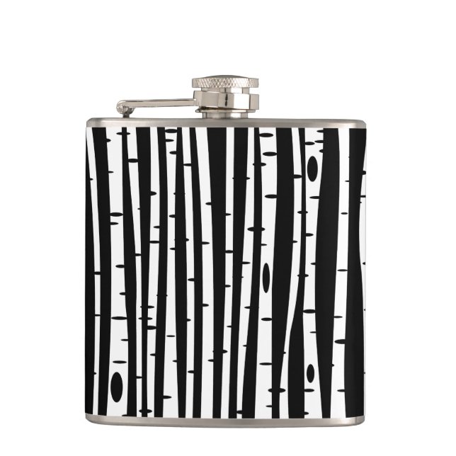 Petaca Patrón de árbol blanco negro (Anverso)