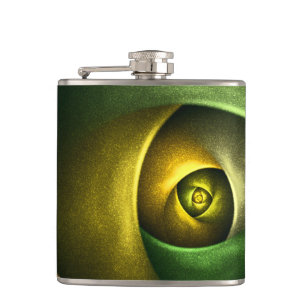 Petaca Patrón De Arte Abstracto Verde Floral Moderno De S