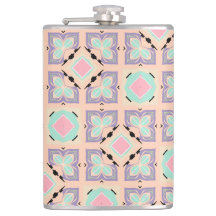 Patrón de baldosas geométricas pastel | Rosa menta