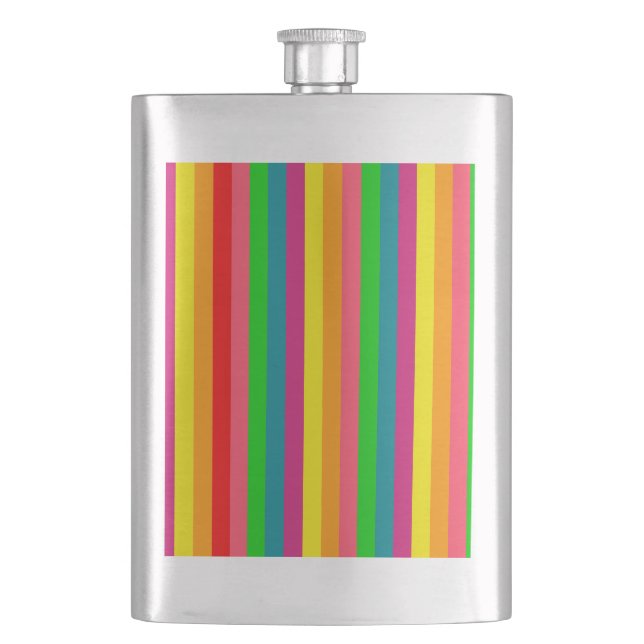 Petaca Patrón de bandas verticales arco iris multicolor (Anverso)