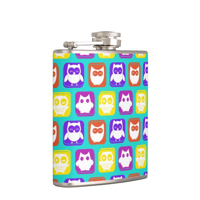 Petaca Patrón de búho colorido (Derecha)