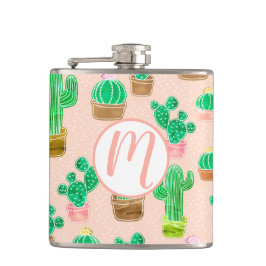 Petaca Patrón de cactus pulido de mano