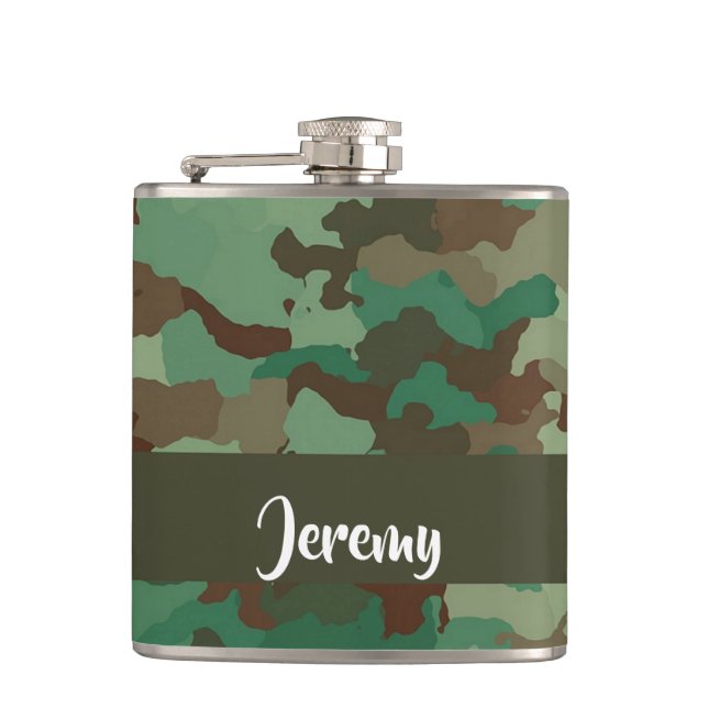 Petaca Patrón de camuflaje de nombre personalizado (Anverso)