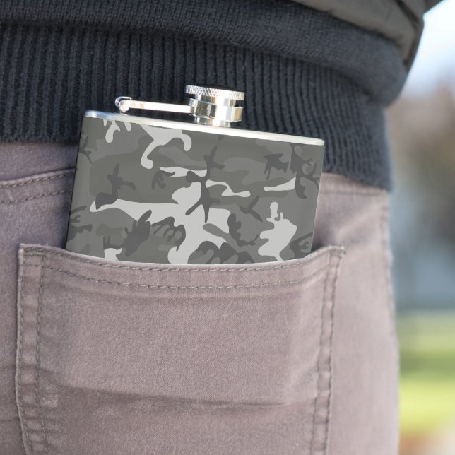 Petaca Patrón de camuflaje gris, patrón militar, ejército (In Situ)