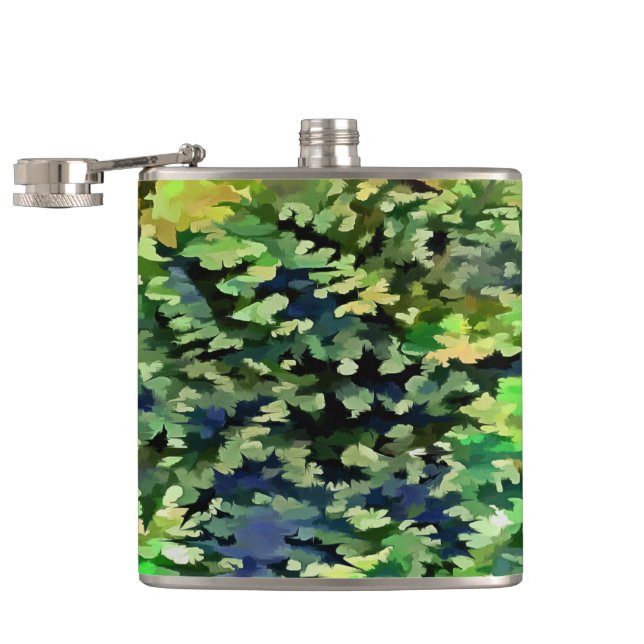 Petaca Patrón de camuflaje verde y azul (Abierto)