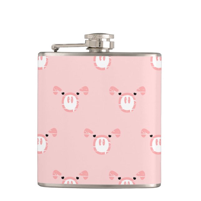 Petaca Patrón de cara de cerdo rosado (Anverso)