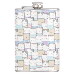 Petaca Patrón de caras de gatito de Doodle