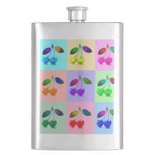 Petaca Patrón de cerezas de arte pop