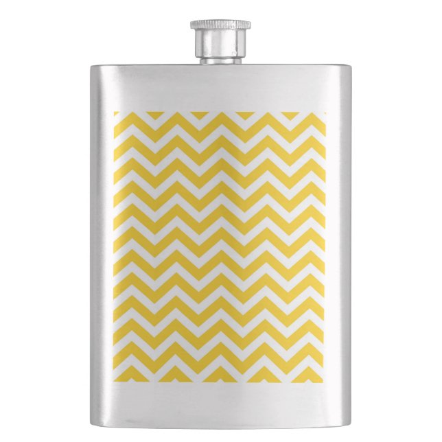 Petaca Patrón de cheurón dorado y blanco (Anverso)