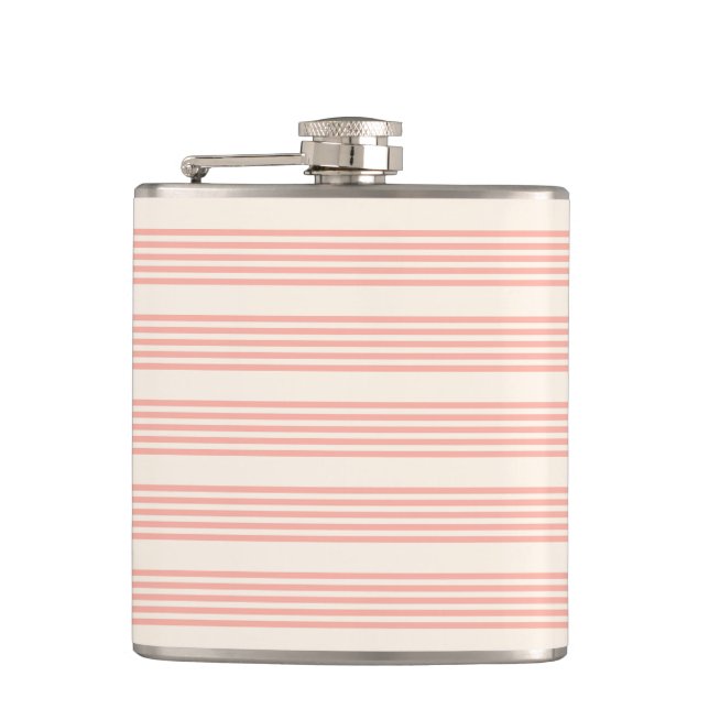 Petaca Patrón de cinco rayas de coral y beige (Anverso)