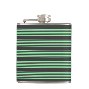 Petaca Patrón de cinco rayas verdes y carboníferas