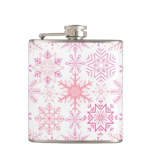 Petaca Patrón de copo de nieve Rosa
