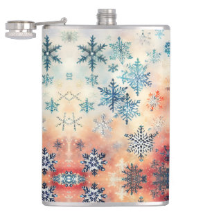 Petaca Patrón de copos de nieve antiguos - Frasco