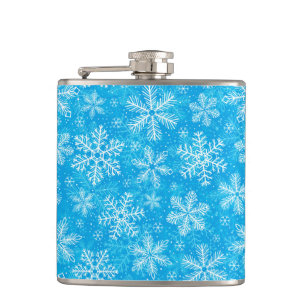 Petaca Patrón de copos de nieve blancos