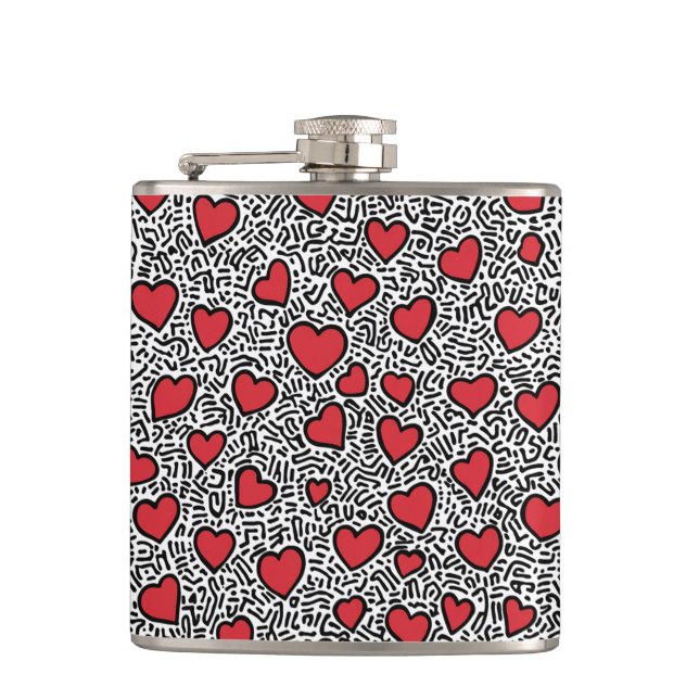 Petaca Patrón de corazón de arte pop (Anverso)