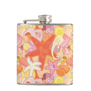 Petaca Patrón de criaturas del mar Pastel