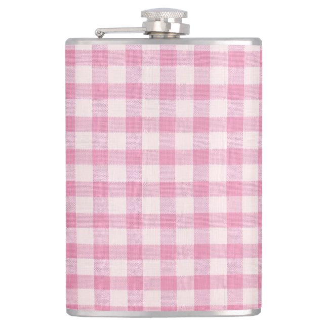 Petaca Patrón de cuadros rosa bebé (Anverso)