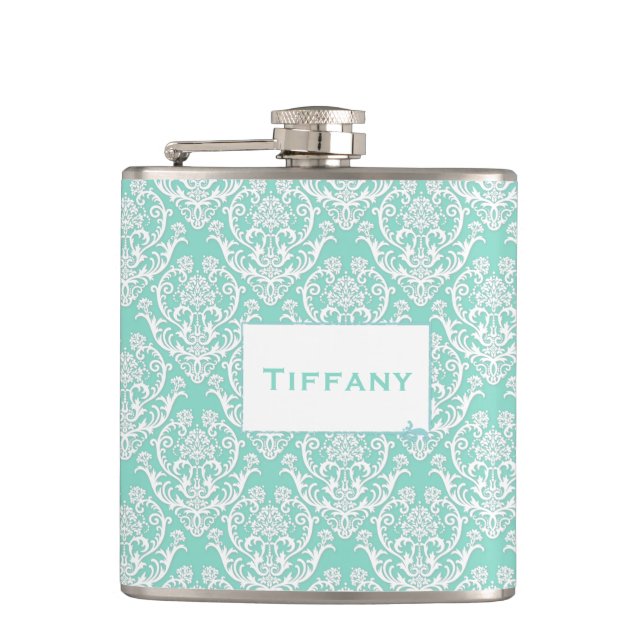 Petaca Patrón de Damasco Blanco clásico (Anverso)