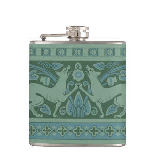 Petaca Patrón de Deco Nouveau de perro naturaleza animal