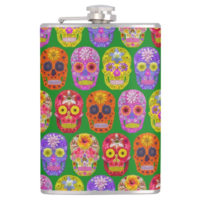 Petaca Patrón de descompresión de flores 2018 (Anverso)